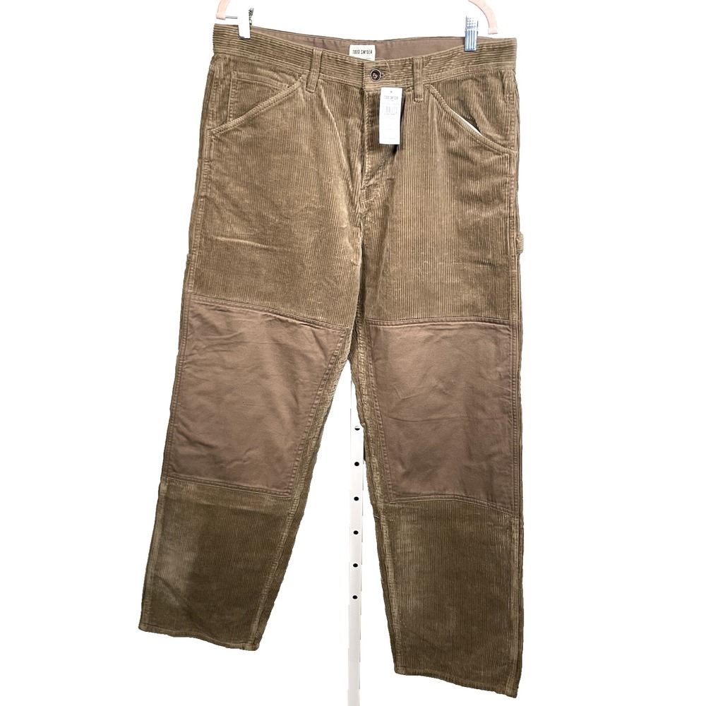Todd Snyder Pants 36x32 Corduroy Patched Welder Relaxed Fit Camel Trousers NEW‎